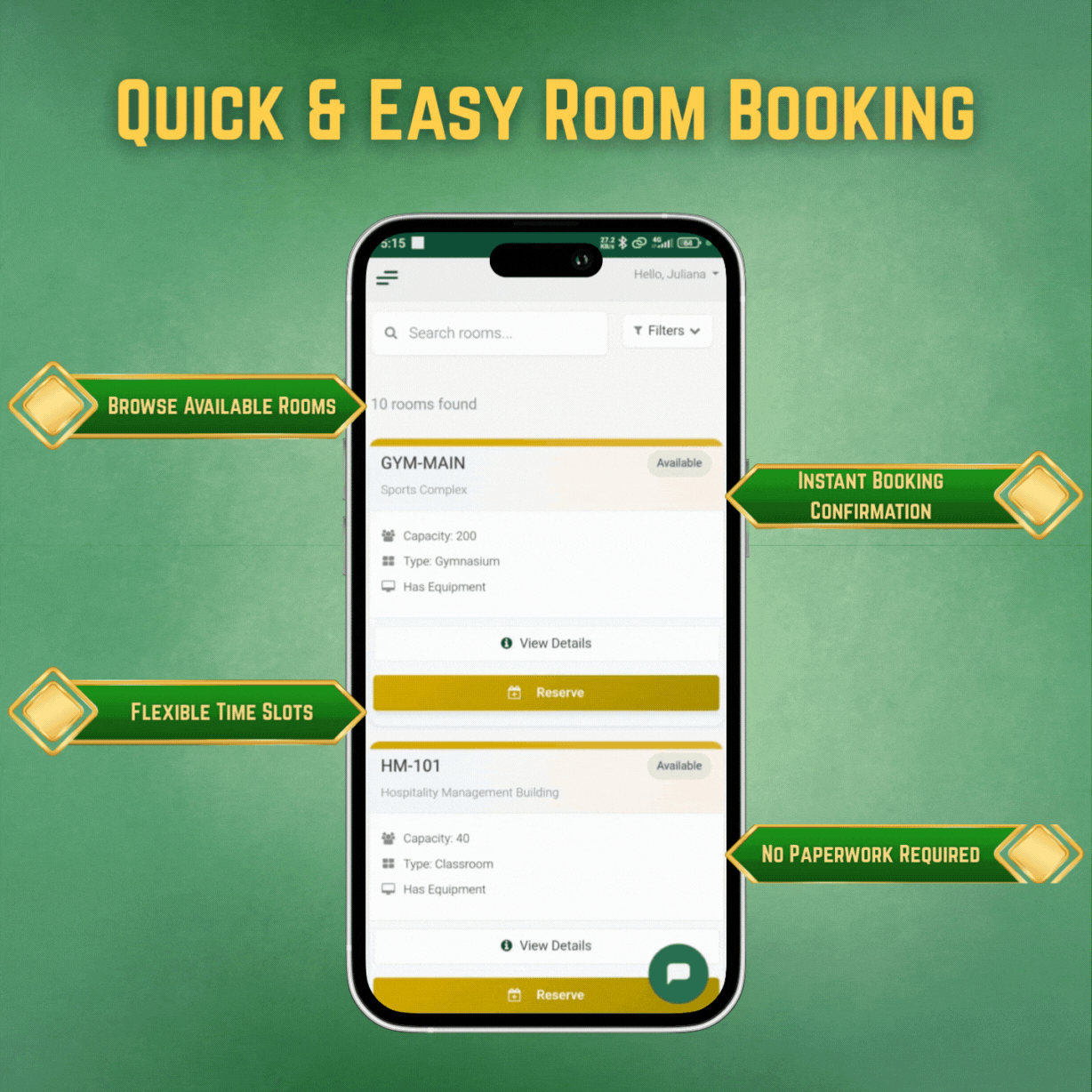 Quick & Easy Room Booking
